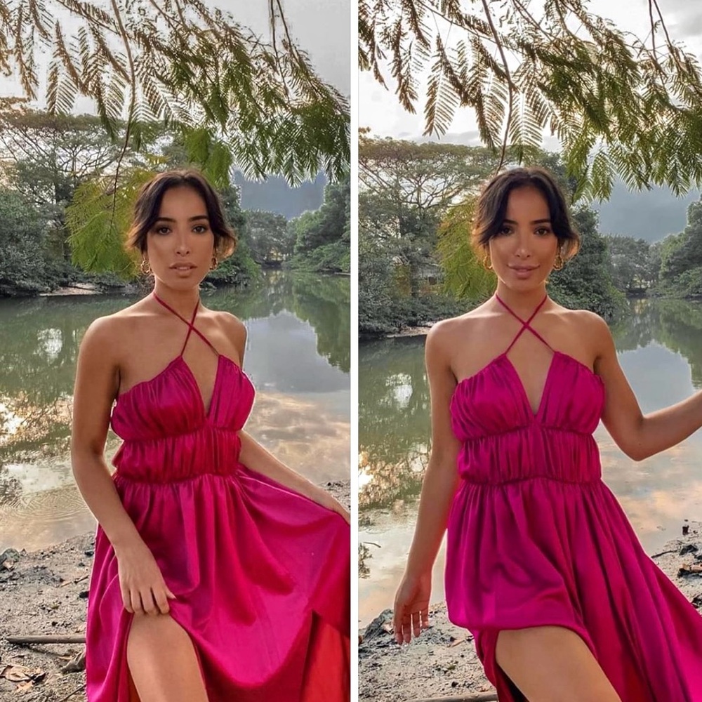 Camila Coelho / NWT Rosita Midi Dress in Magenta